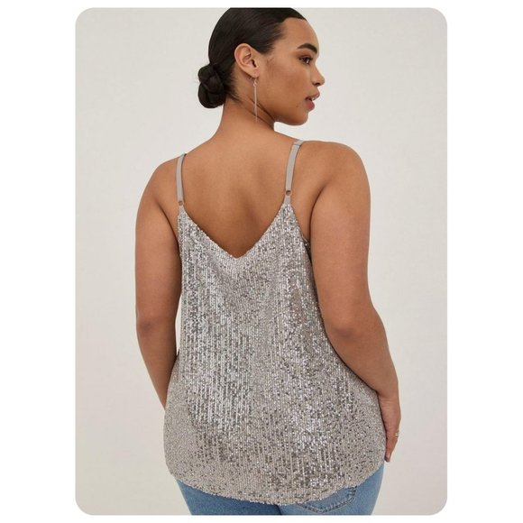 Torrid Silver Sequin Tank Top - Picture 3 of 8
